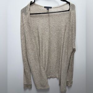 American Eagle Outfitters Oatmeal Tan Lightweight Knit Cardigan Size L